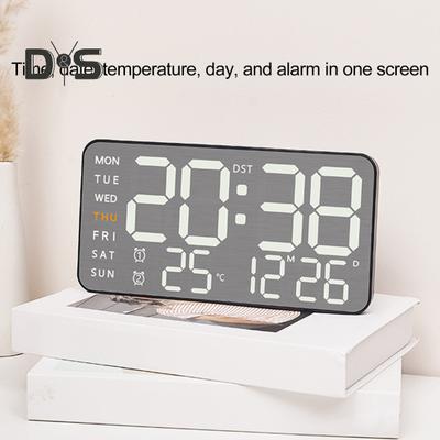 Orologio da parete digitale con telecomando, ampio display, sveglia digitale LED multifunzionale 12/24 ore con temperatura