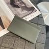 Neue Leder Geldbörse, erste Schicht Rindsleder Litschi-Muster Federklemme, kurzes Münzfach, lange Hand Kosmetiktasche