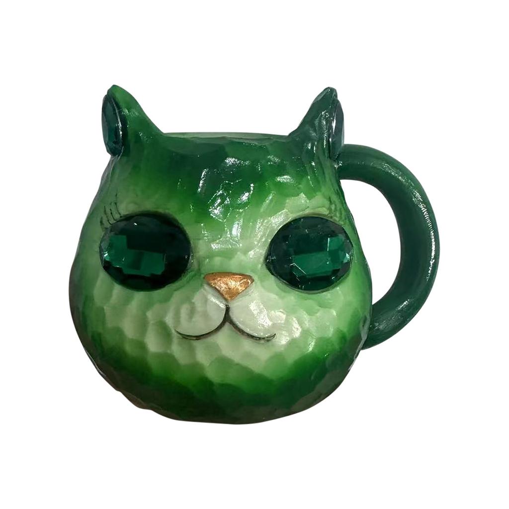 Geode Cat Mug, Crystal Coffee Mugs, Cute Crystal Cat Coffee Mug, Resin Multi Colored Geode Crystals Mugs Tea Cup