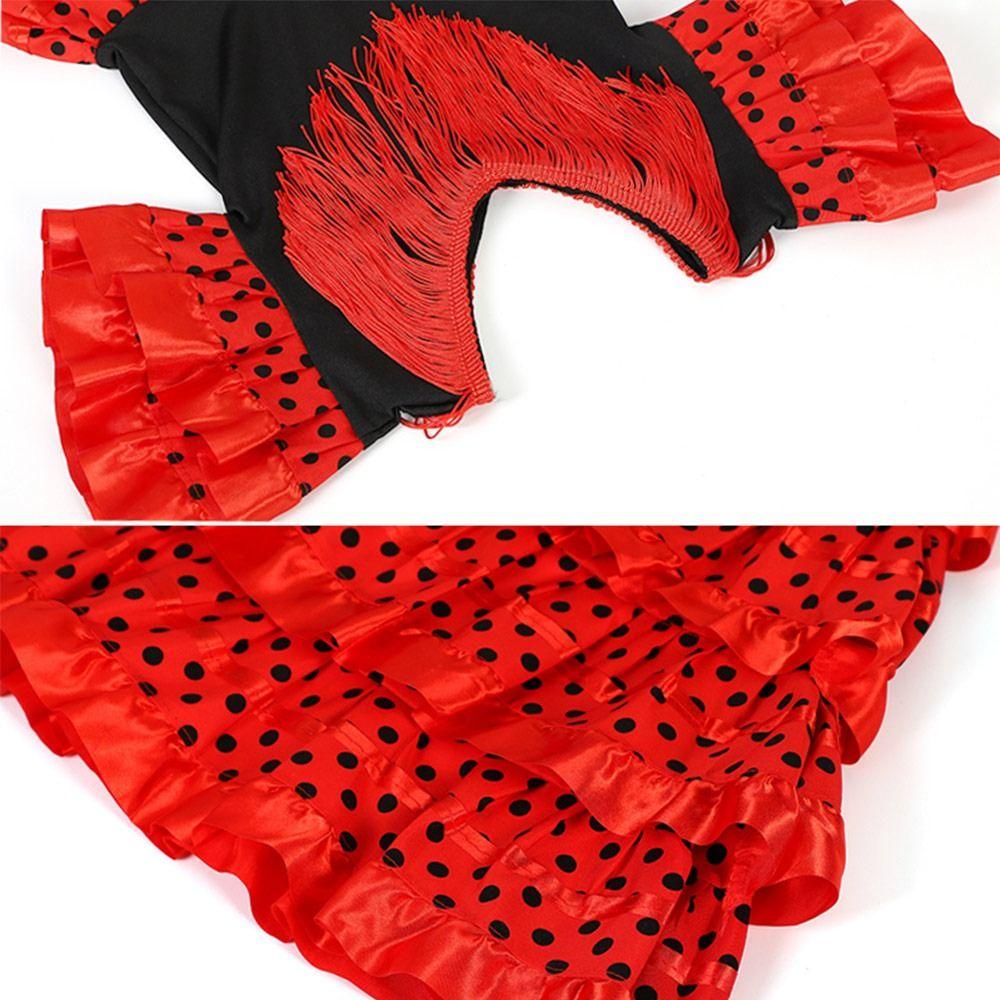 Short Sleeve Spanish Dance Dress Dot Design Gypsy Dress Fashion Traditional Spanish Dress Carnival