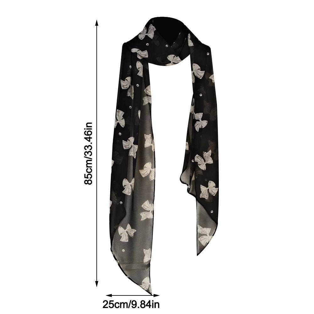 Decorative Women Lady Girls Neckerchief Thin Silk Scarf For Spring Summer Autumn