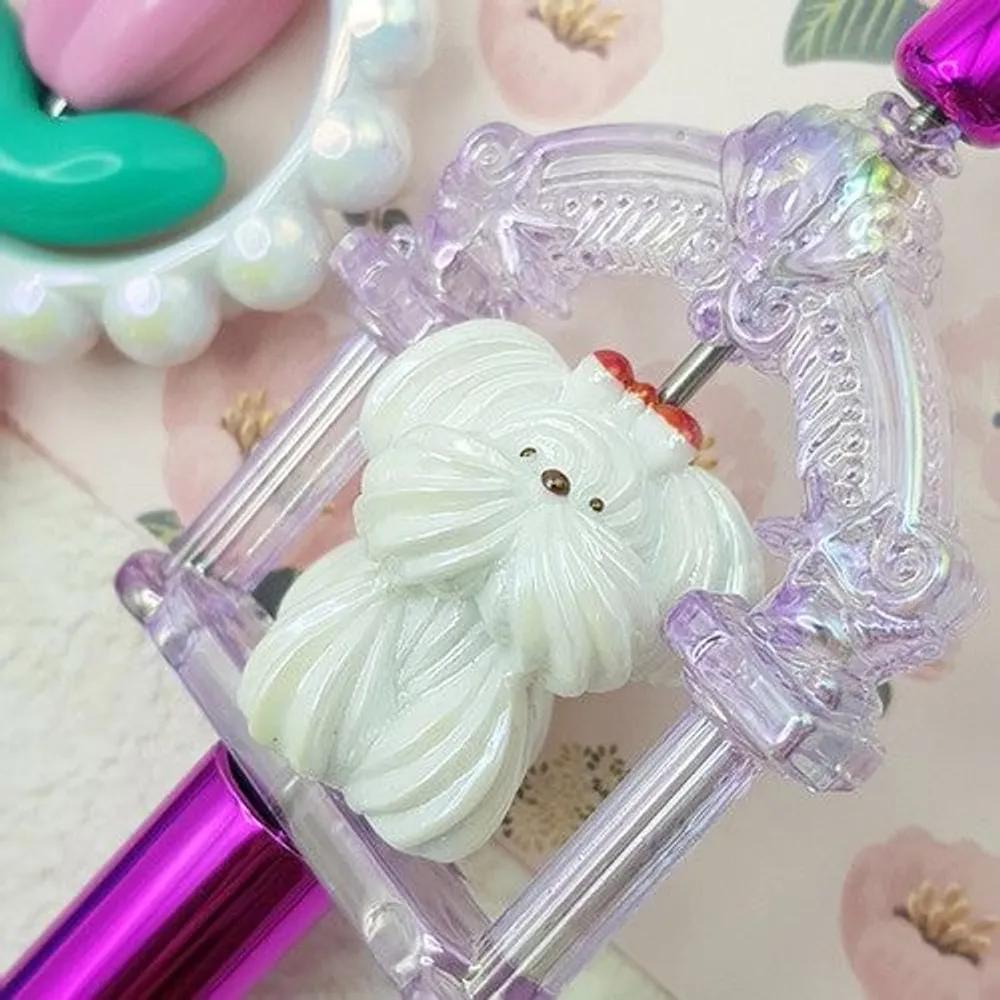 Decorating 3 ballpoint pens, ballpoint pen decorating, character beads, bead decorating materials, DIY, beads, custom, journaling