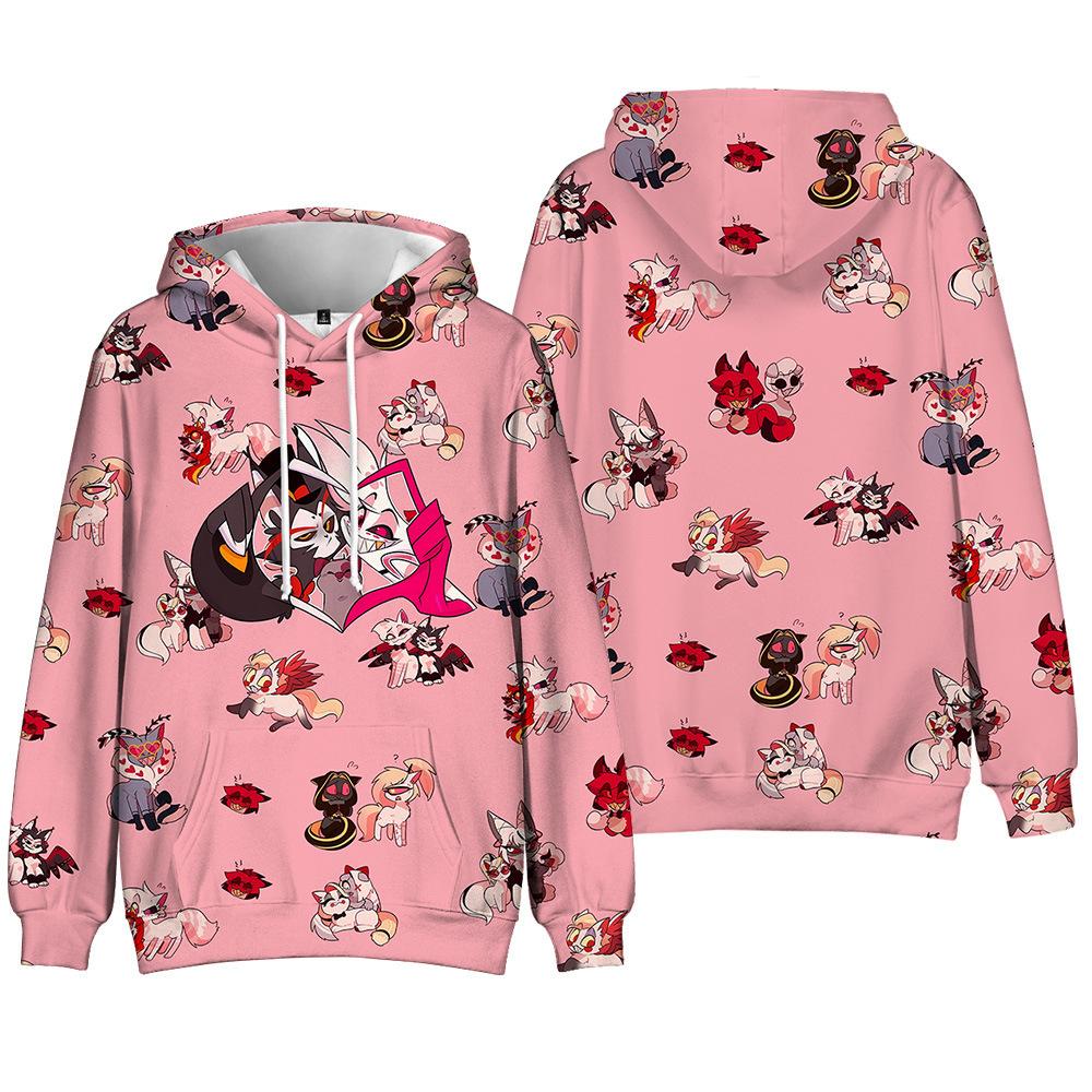Unisex Hazbin Hotel Hoodie Sweatshirt Cartoon Printed Streetwear Hoodies for Couples Men Women
