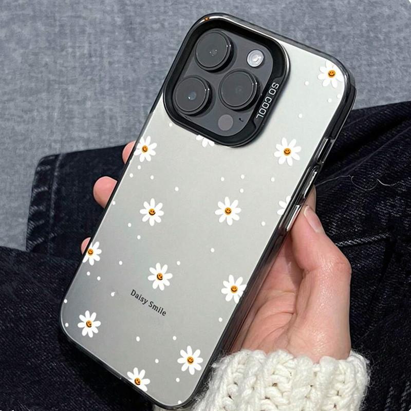 For  11 Lite 5G NE 14 13T 13 12T 12 12X Cases Daisy Smile Pattern Simple Laser Phone Covers For Poco M6 X5 X6 F5 Pro Cover