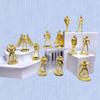 Saint Seiya Metal Brass Anime Figure 5cm Zodiac Sign Glazed Soldier Model Toy Board Game Chess Piece Ornament Gift
