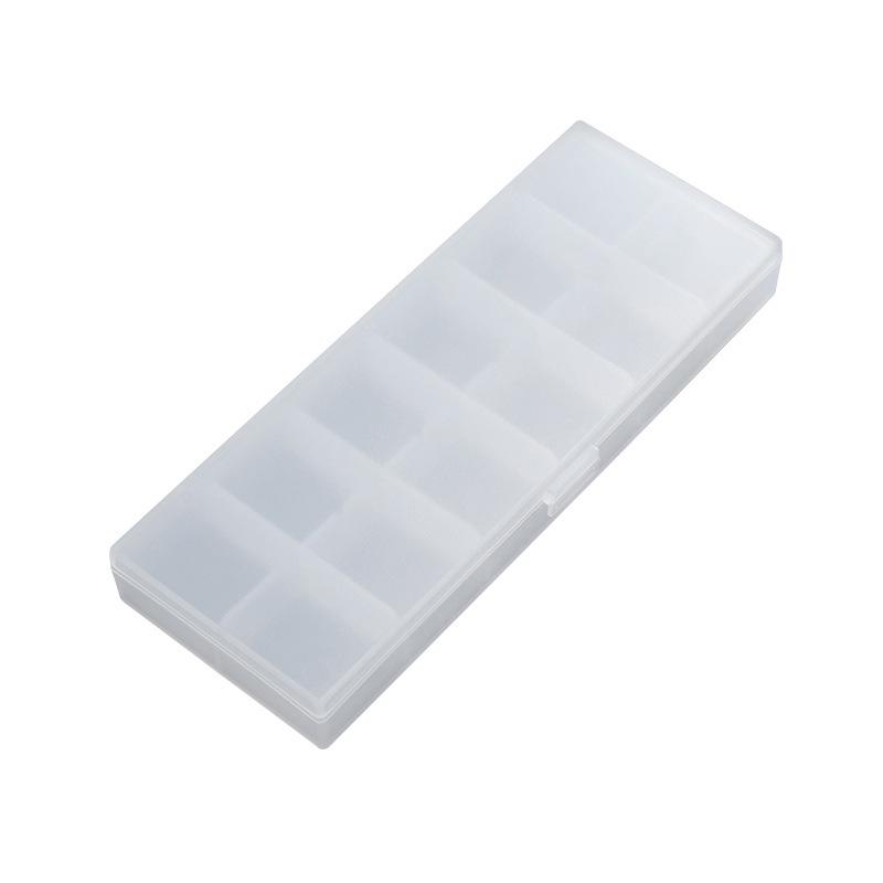 Twelve-Grid Transparent Pill Organizer with Lid - Portable Storage for Tablets (Customizable Logo) Bagged