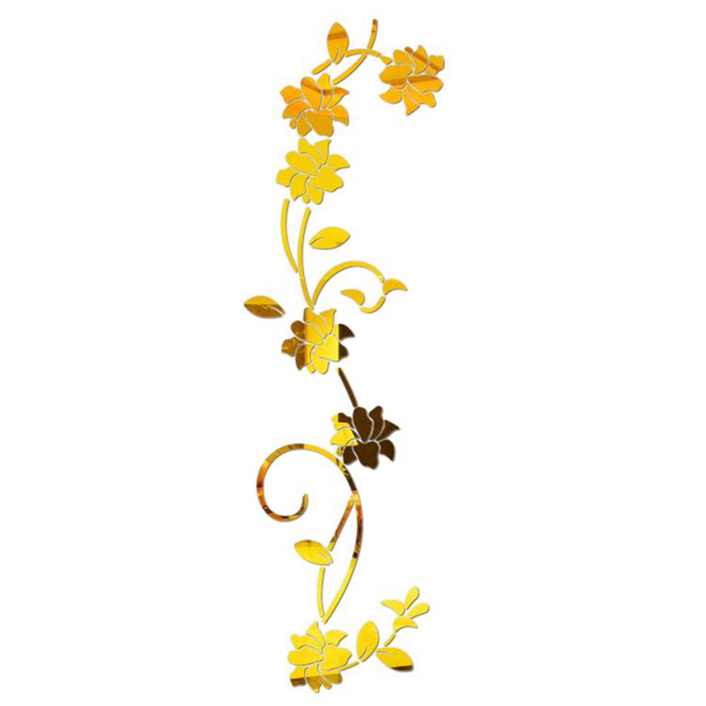 Acrylic Wall Sticker Flower Stickers Sofa Setting Wall Wall Sticker 3D Rattan For Wall Door Living Room Silver