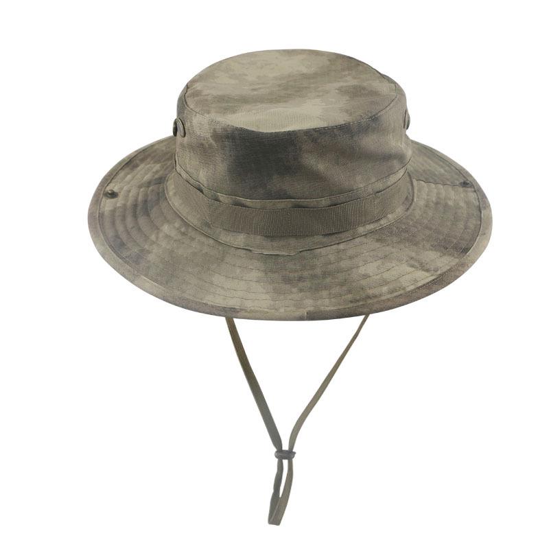 Men's Camouflage Bucket Hat Set: Multifunctional, Breathable, Sun-Protective Fishing Hat with Round Brim.