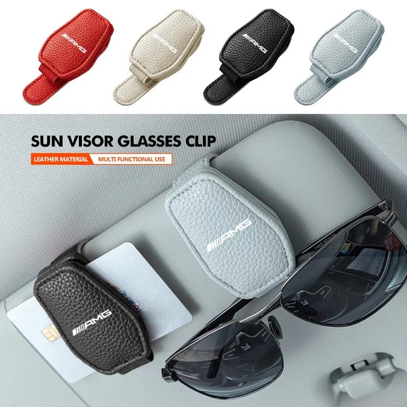 Car Eyeglass Holder Glasses Hanger Storage Clip Interior Organize For Mercedes Benz AMG C180 C300 W124 W176 W177 C200 C260 GLC AIJ5