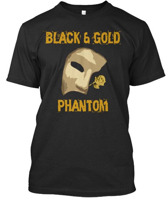 Черная и золотая футболка Phantom Сделано в США Размеры от S до 5XL Унисекс футболка L