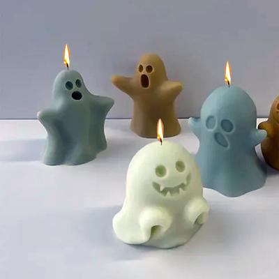 1PC Halloween Geisterkerze Silikonformen Diy Geisterparty Spaß Duftkerze Gips Basteln Harzform Halloween Geschenkherstellung Werkzeug