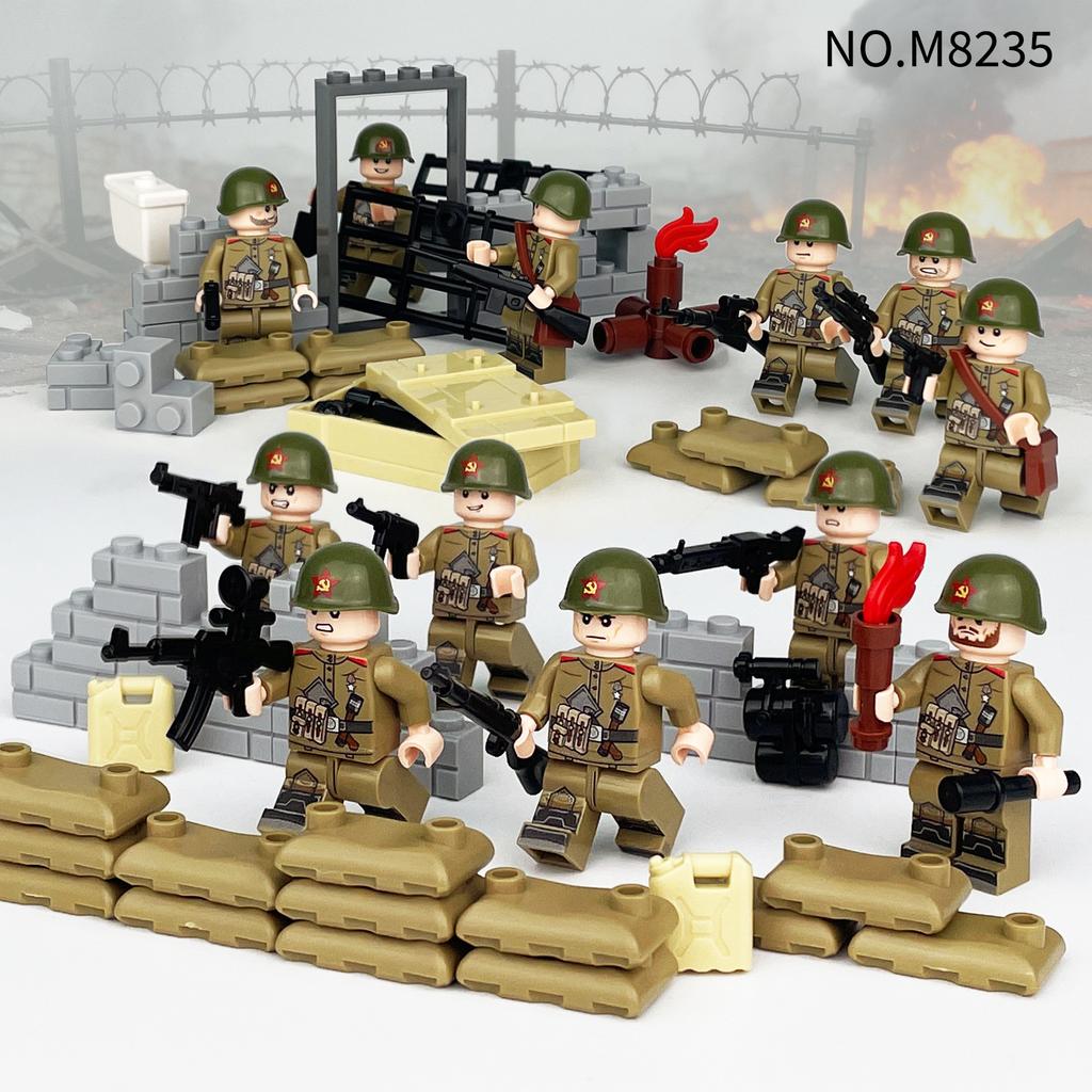 MOC Military Series Urban Street Battle Scene Figurine Building Blocks Toys