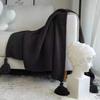 with Tassel Nordic Knitted Blanket Waffle Pattern Sofa Blanket Simple Nap Blanket  Air Condition