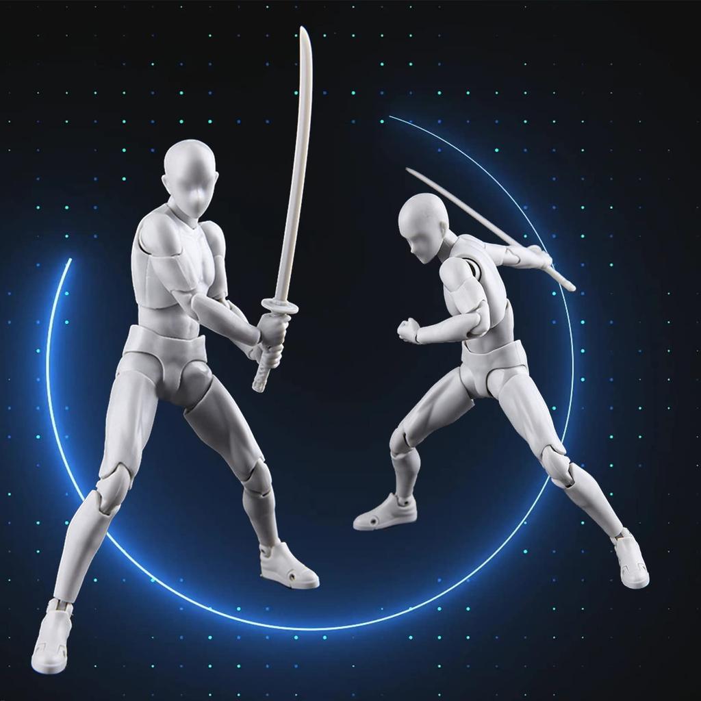 gnallang Drawing Movable Comes with Changeable Model Cartoon Muscular Body Male Gray Doll, Joints, Stand, Gestures, Doll, Model, -