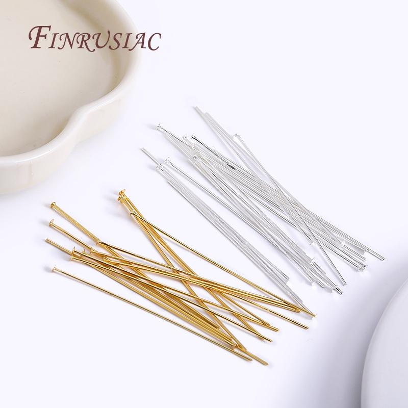 Handmade DIY Jewelry Supplies 50 Pcs/lot Flat Head Pins,18K Gold Plated Flat Head Pins,Silver Plated Findings