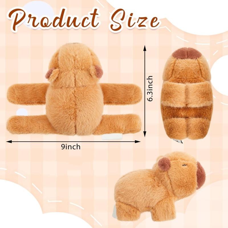 Pulsera de peluche con forma de carpincho, adorable animal de peluche, con forma de carpincho kawaii, ideal como anillo de mano para niños, juguetes divertidos.