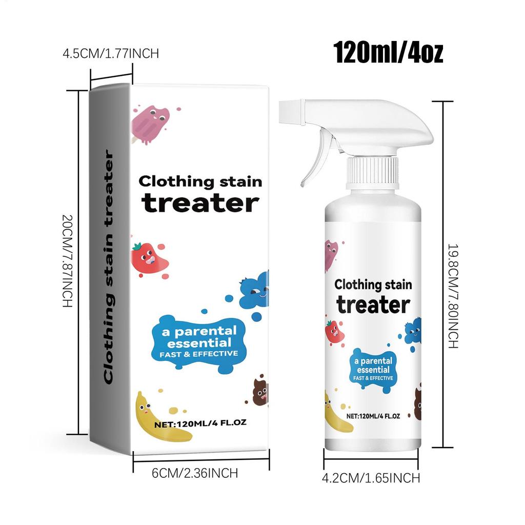 120ml Decontamination Spray Clothes Wash Free Grease Cleaning Instant Stain Remover Oil Tea Stains Newborns and Infants