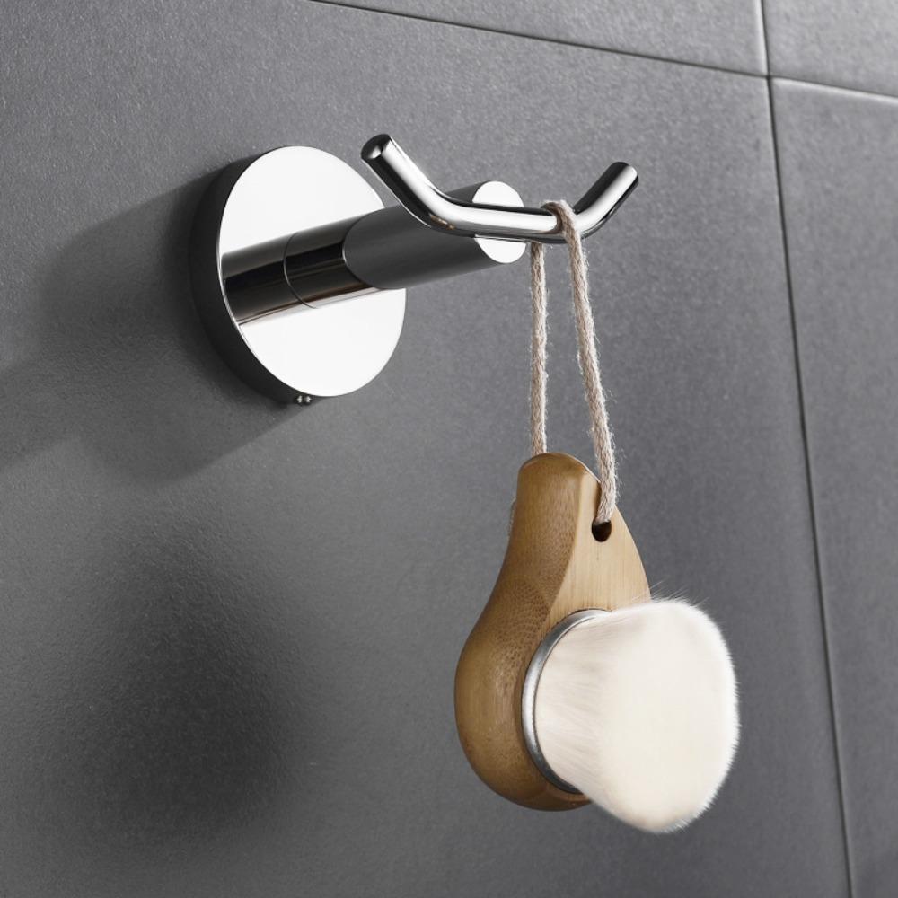 1/2Pcs Hardware Towel Robe Holder Dual Hooks Coat Rack Heavy Duty Door Hanger  Clothes