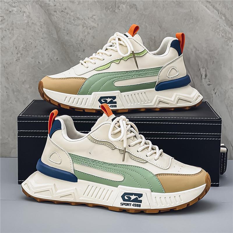 Chunky Sneaker Men Designer Retro Running Shoe Fashion Casual  Leather  Breathable Height Increased Platform Shoes