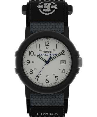 Relógio de Expedição Expedition Camper Mostrador Branco Pulseira Preta Fast Wrap T49713 Tamanho Completo Masculino [Importação Oficial]