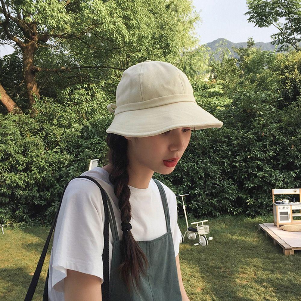 

Bandage Sun Protection Beach Sunshade Hat Bowknot Bucket Hat Summer Sun Hat Women Fisherman Cap