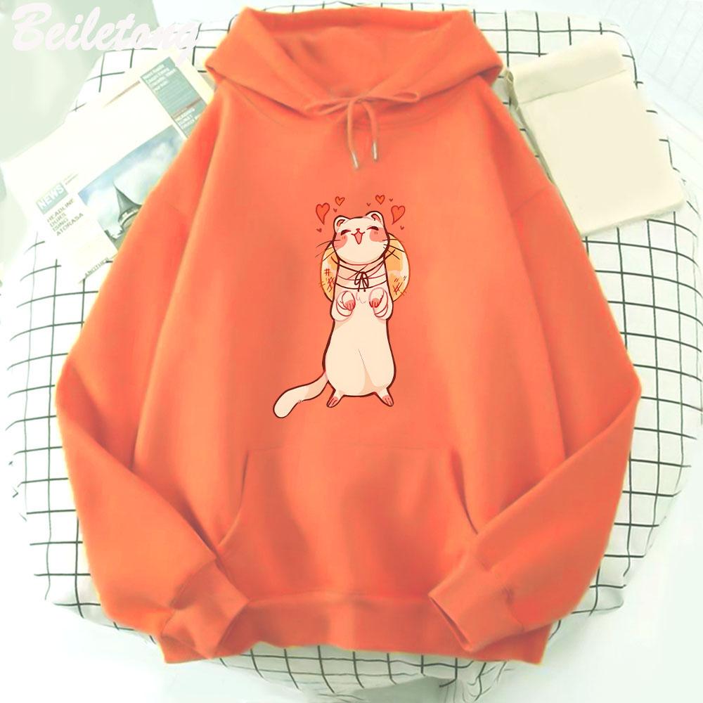 TGCF Cute Ferret Hoodie Tian Guan Ci Fu hoddies Kawaii Hoodie Harajuku Aesthetic Pink Tops Hoodies Women Couple Sweatshirt