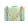 Brand Fashion New Acrylic Women Box Clutch Luxury Colorful Patchwork Party Striped Handbag Woman Cute Casual Wedding Evening Bag