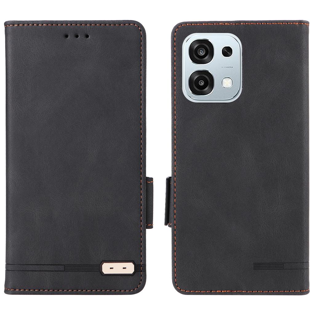 For Oppo Oppo A6 Pro 5G Case Leather Wallet Flip Phone Cover with Hardware Decor