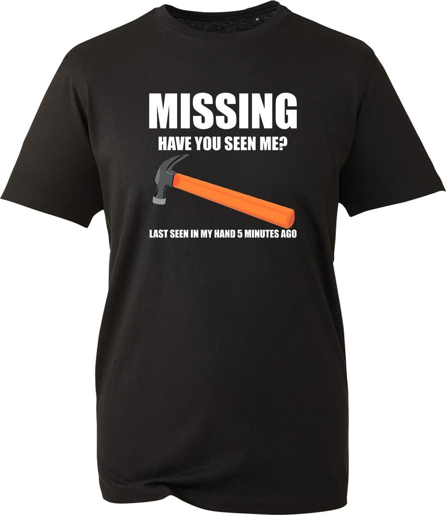 Missing Have You Seen Me Hammer Funny T-Shirt Fathers Day Dad Gag Gift Humor Tee