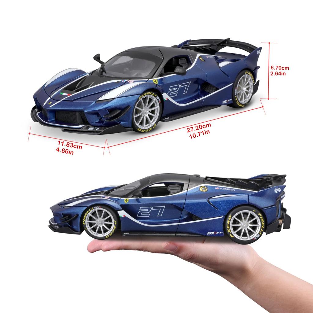 Bburago 1/18 Scale Ferrari FXX K EVO Blue / Diecast Model Car 18-16012 (#27)