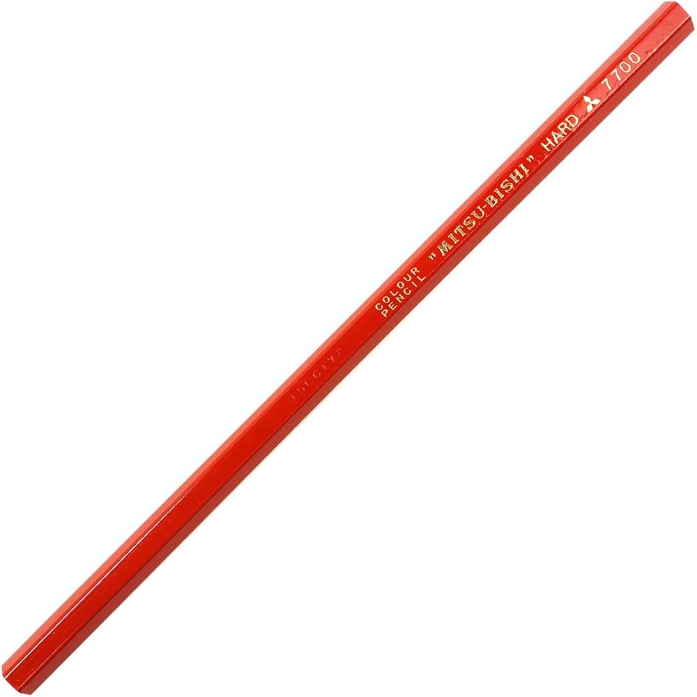 Mitsubishi Pencils, colored pencils, hard colored pencils, red, 12 pcs, K7700.15