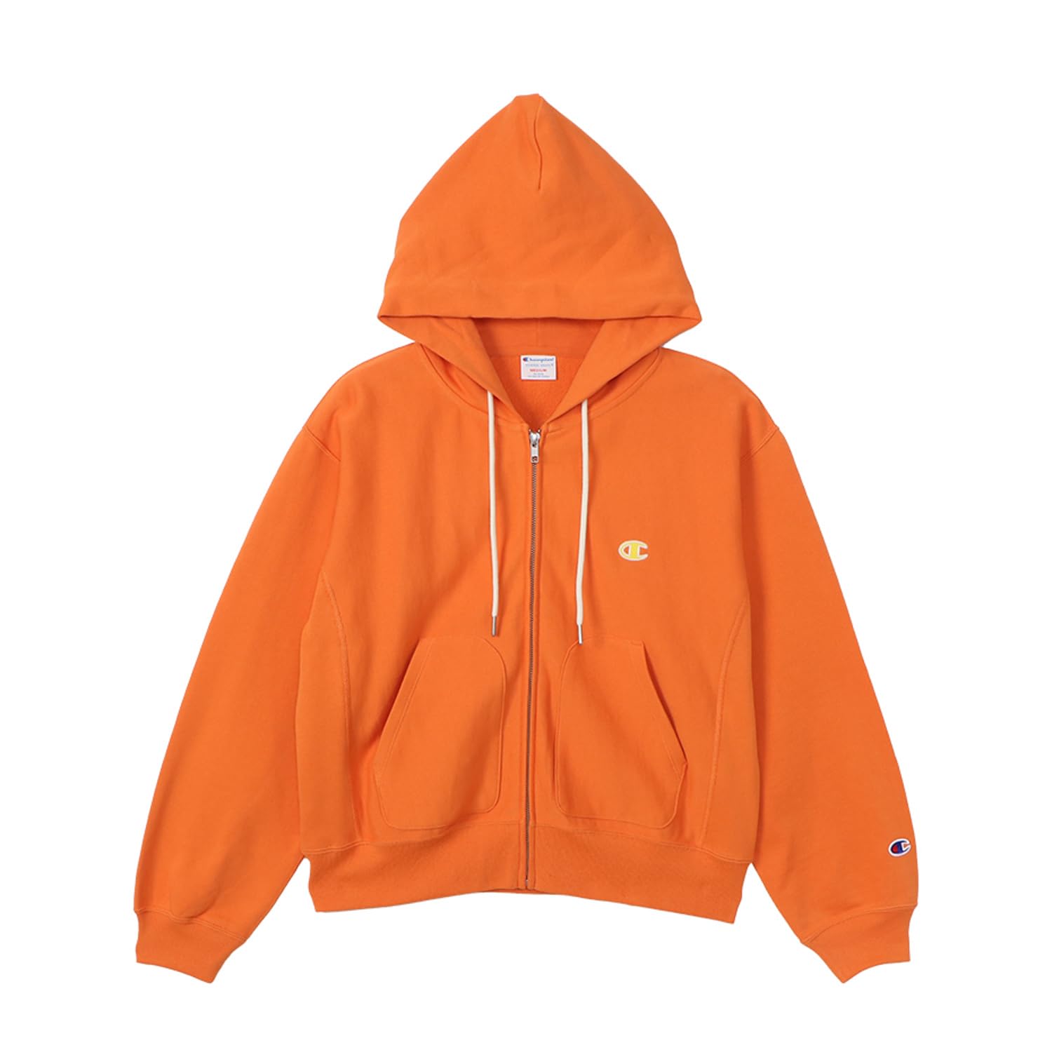 

Parka Long Sleeve Round Neck Cotton Fleece One Point Logo REVERSE Zip Hooded Sweatshirt Sunset Red [Champion] 100% WEAVE(R) CW-A102 Women s