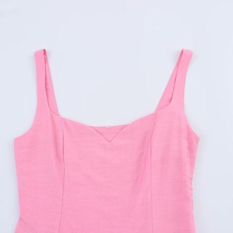 Kaslead New Women clothes Western Style Fashion Simple Irregular Texture Temperament Sling Long dress