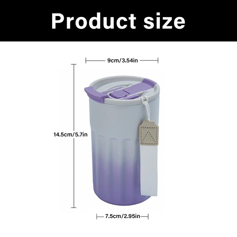 Stainless Steel Insulated Flask Car Drinking Cup for Travel Office 6 Color Ergonomic Handle Water Drinkware