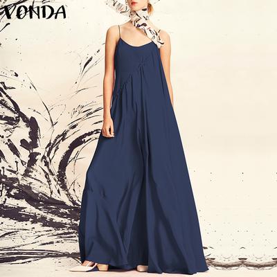 Dámske letné šaty so špagetovými ramienkami bez rukávov Bohemian Beach Sling dlhé šaty S-5XL