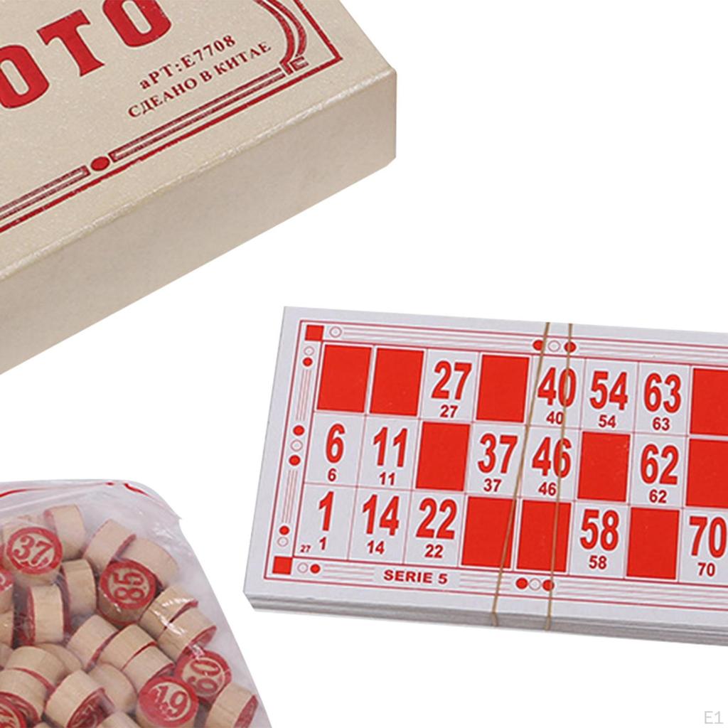 Rusiškas Loto Bingo žaidimas Senovinis medinis rinkinys Smagios klasikinės kortelės Tradicinis įdomus