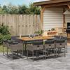 VidaXL 11pcs Garden Dining Set with Grey Cushions Poly Rattan 3278161