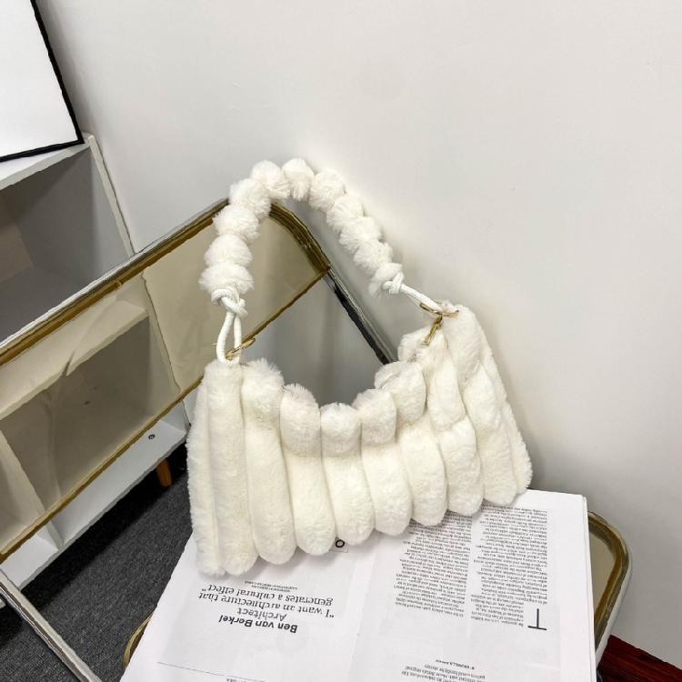 Y2K Plush Handbag Shoulder Bag Underarm Bags Suitable for Travel and Shopping