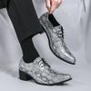 New Fashion Snakeskin Pattern Patent Leather Lace Up Dress Oxford Shoes For Men's Designer Wedding Oxfords Zapatos Hombre