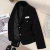 Women's Petite Black Blazer - Autumn Academic Street Style