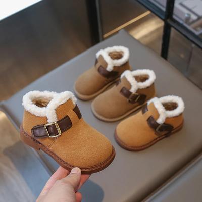 Kinder Baumwollstiefel 2024 Neue Kurze Vielseitige Mädchenstiefel für Winter Warm Plüsch Kinder Causal Jungen Stiefeletten Mode Rutschfest