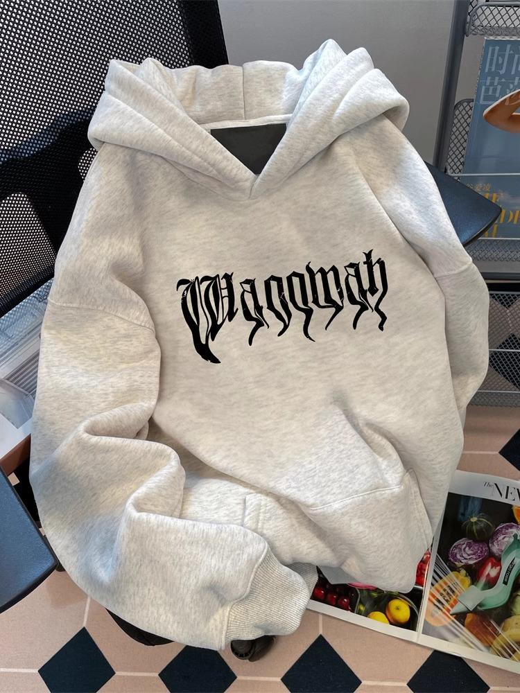 Super Stylish European American Street Design Niche Adult Men's Autumn Winter Fleece Warm Outdoor Loose Soft Hooded Sweatshirt