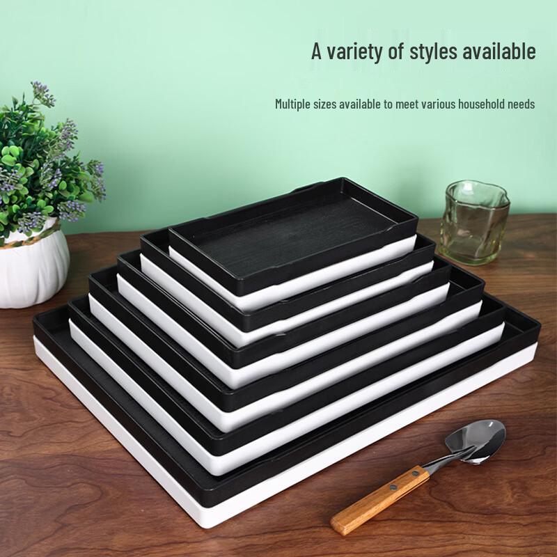 ZISIZ Extra Large Rectangular Anti-slip Serving Tray with 3 Compartments