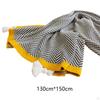 Striped Farmhouse Blanket with Ceramic Giraffe Figurine Modern Home Decor for Bedroom Sofa Bed Chair
