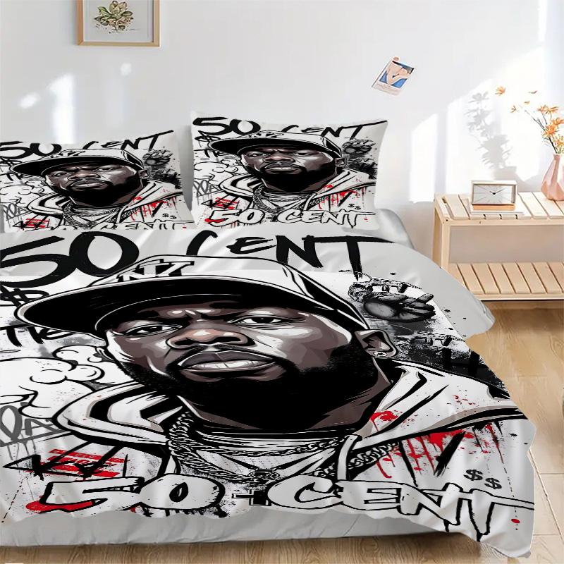 50 Cent Urban Legend Print 3Pcs Bedding Setduvet Cover With 2 Bedropillowcase Home Birthday Gift