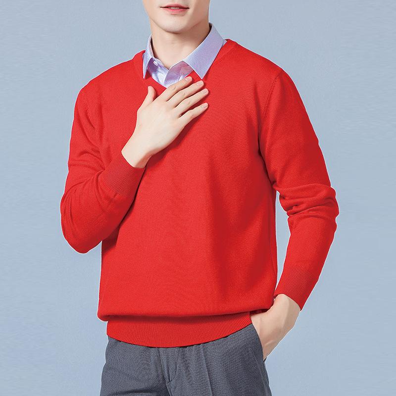 Classic Pullover V-Neck Sweater Men Autumn Winter Cashmere Cotton Blend Warm Jumper Clothes Pull Homme Man Hombres Sweater