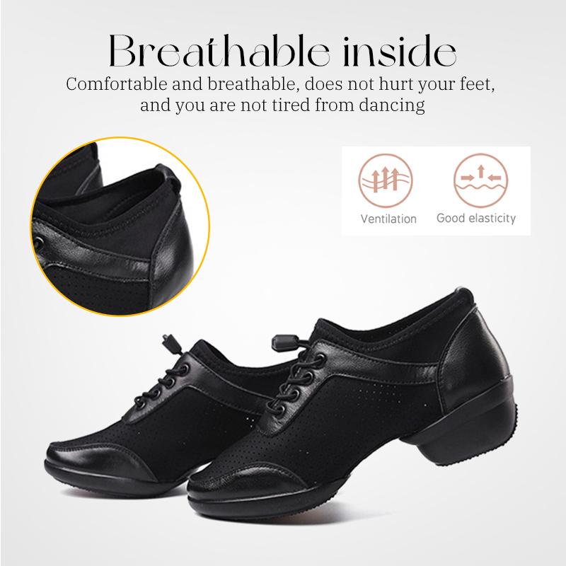 Skóra naturalna Siateczka Moda Buty do tańca Sportowe Damskie Buty jazzowe Miękka podeszwa Fitness Buty do biegania