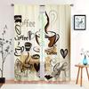 Minimalist Coffee Cup Curtains Style Suitable Bedrooms Living Rooms Decorative Curtain With Rod Pocket Polyester Perfect For Great Room