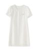 Women's Summer Mesh Jacquard Cut-Out Dress with Round Neck
