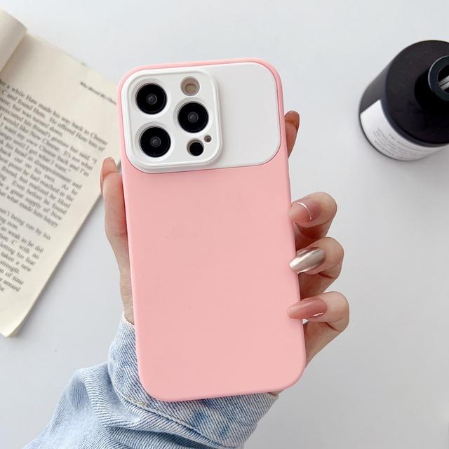 Camera Larger Window Display Phone Case For Iphone 14 12 13 Pro Max 11 14 Plus Silky Silicone Hit Color Microfiber Lining Cover